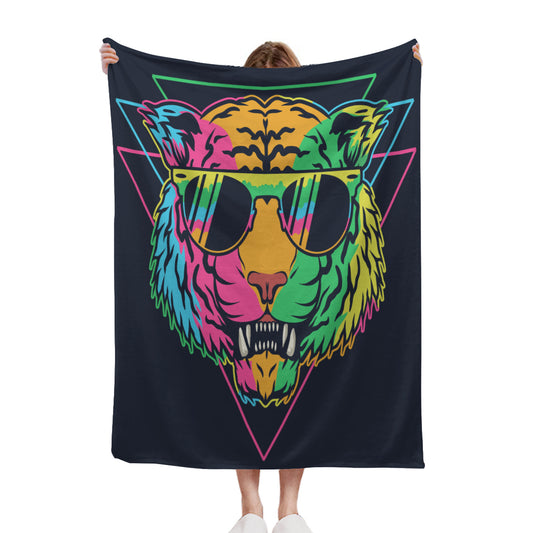 Neon Tiger Throw Blanket