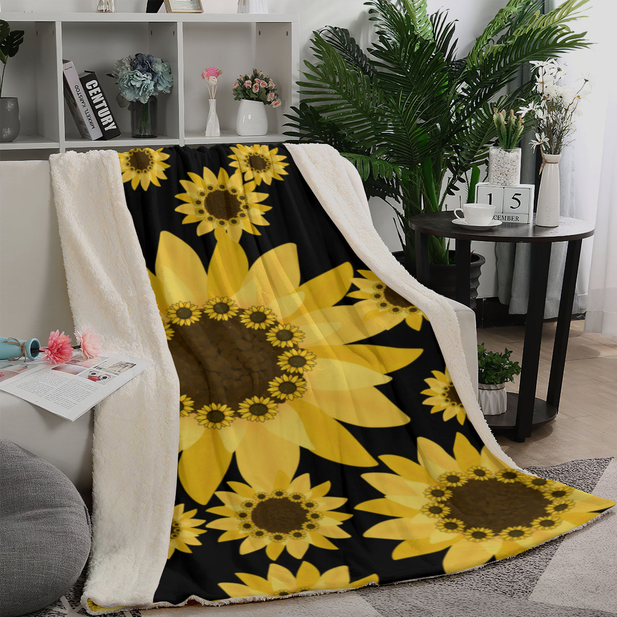 Sunflower Power Sherpa Blanket