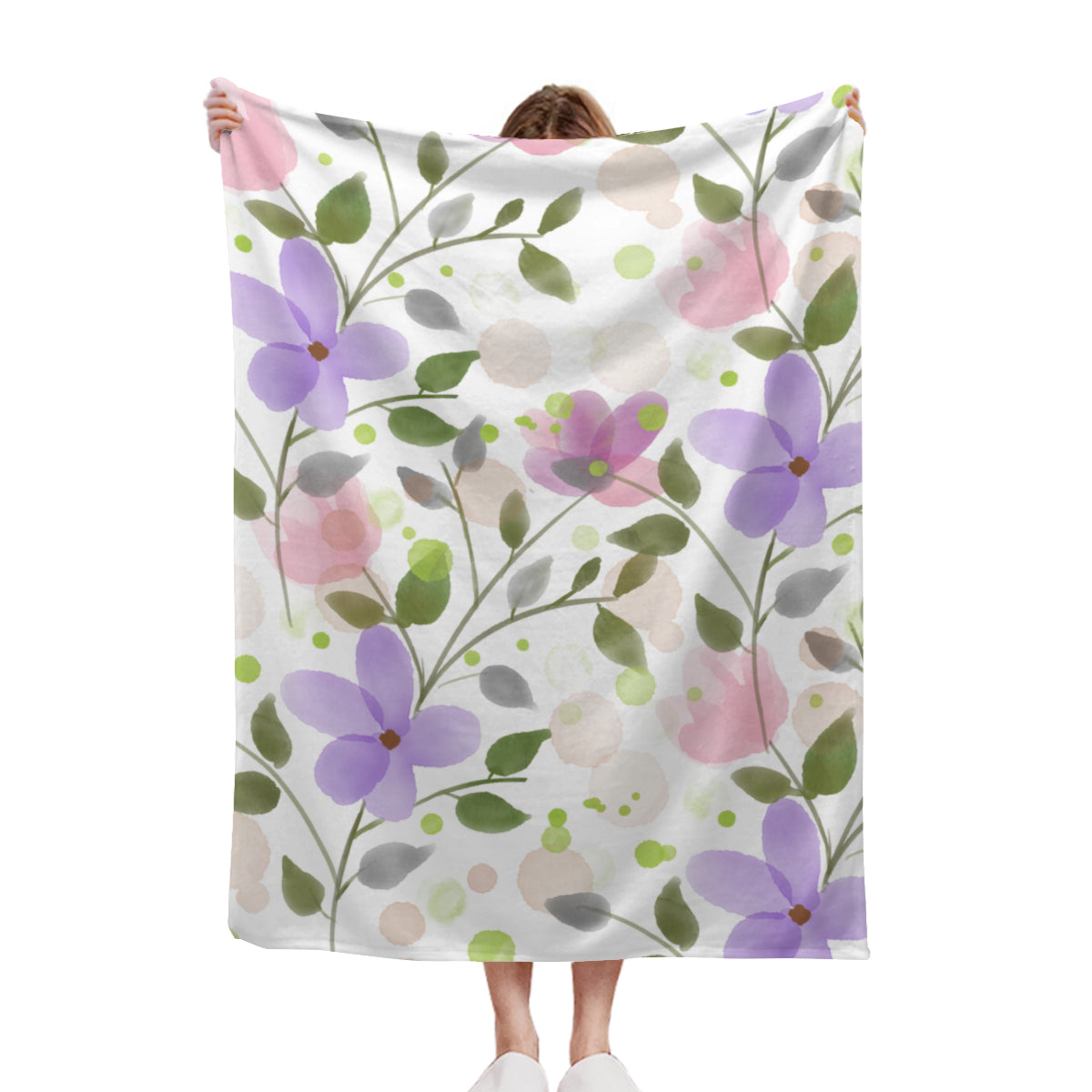 Purple Spring Sherpa Blanket