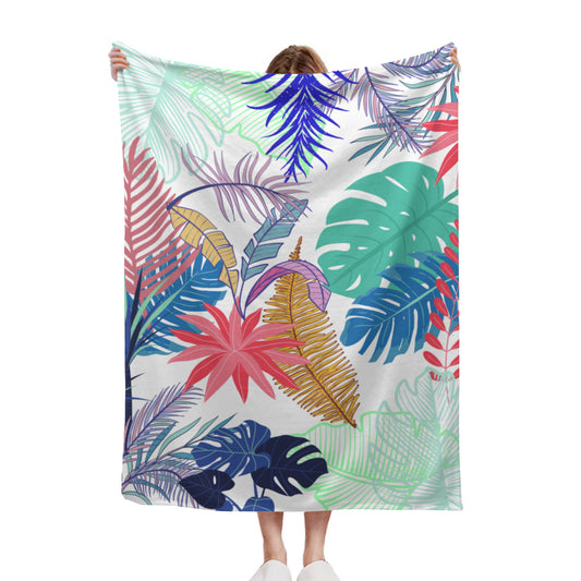 Pastel Palms Sherpa Blanket