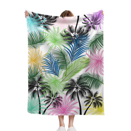 Tropical Palms Sherpa Blanket